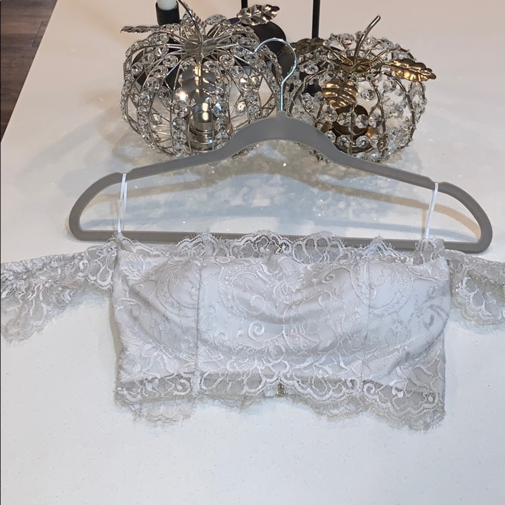 white lace padded bandeau